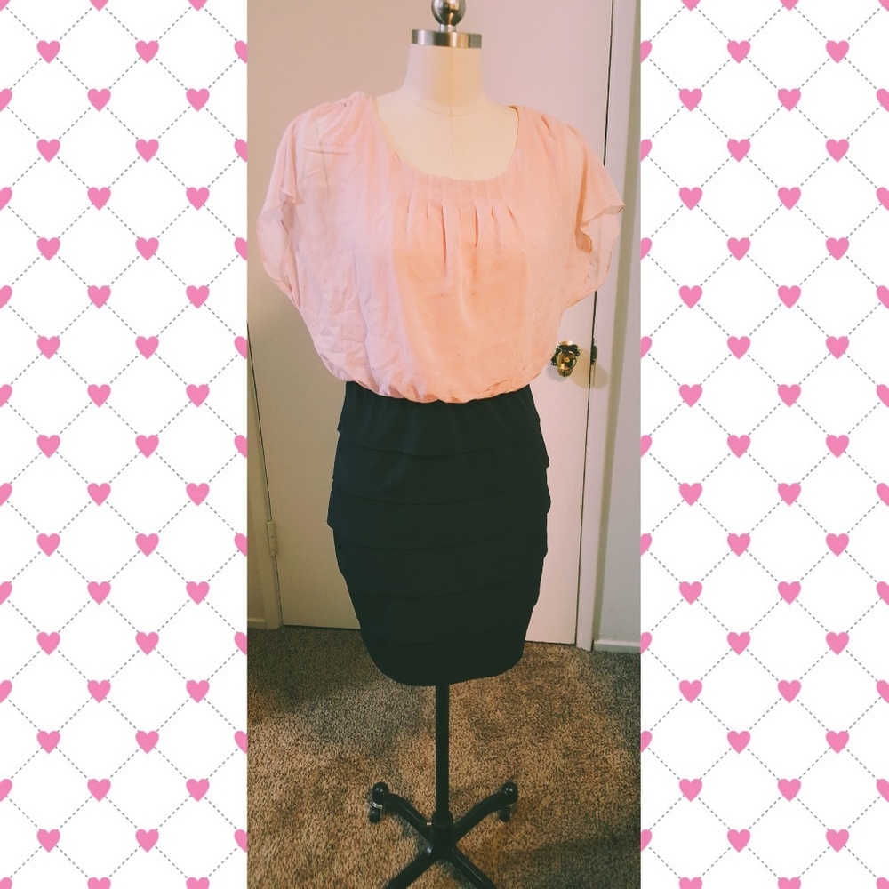 Sparkly Pink and Navy Dress Enfocus Studio